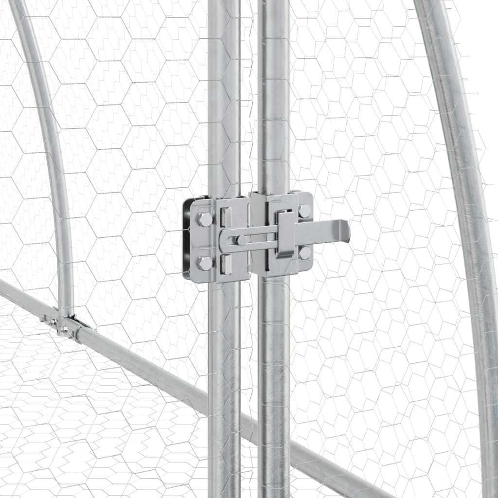 kaninbur 105x300x120 cm galvaniseret stål sølvfarvet