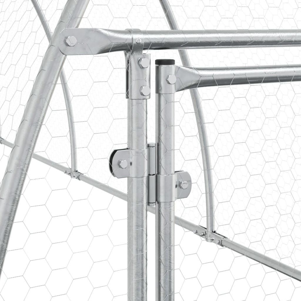 kaninbur 105x300x120 cm galvaniseret stål sølvfarvet