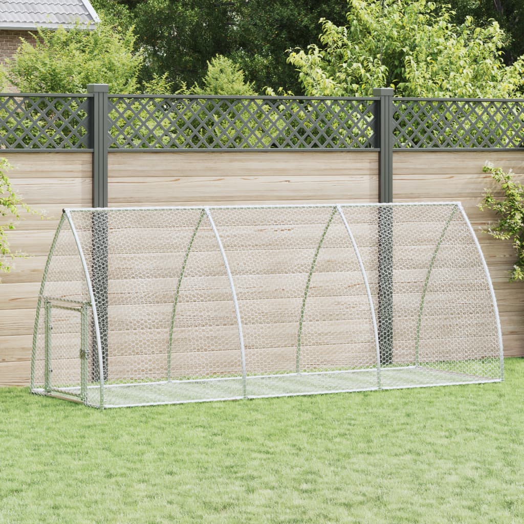kaninbur 105x300x120 cm galvaniseret stål sølvfarvet