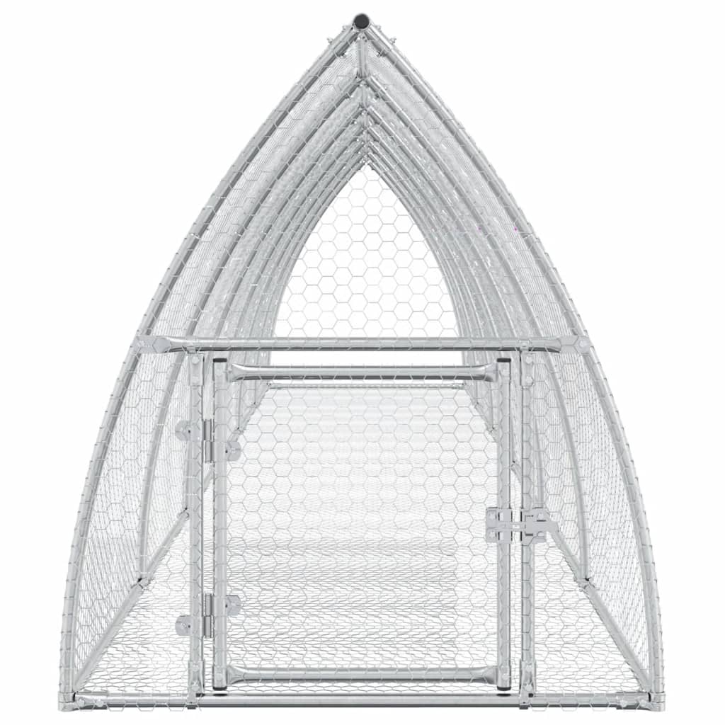 kaninbur 105x600x120 cm galvaniseret stål sølvfarvet