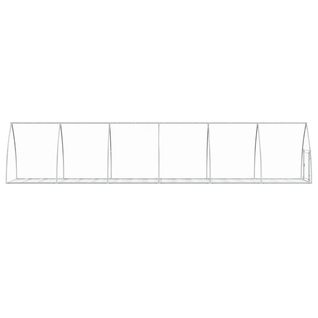 kaninbur 105x600x120 cm galvaniseret stål sølvfarvet