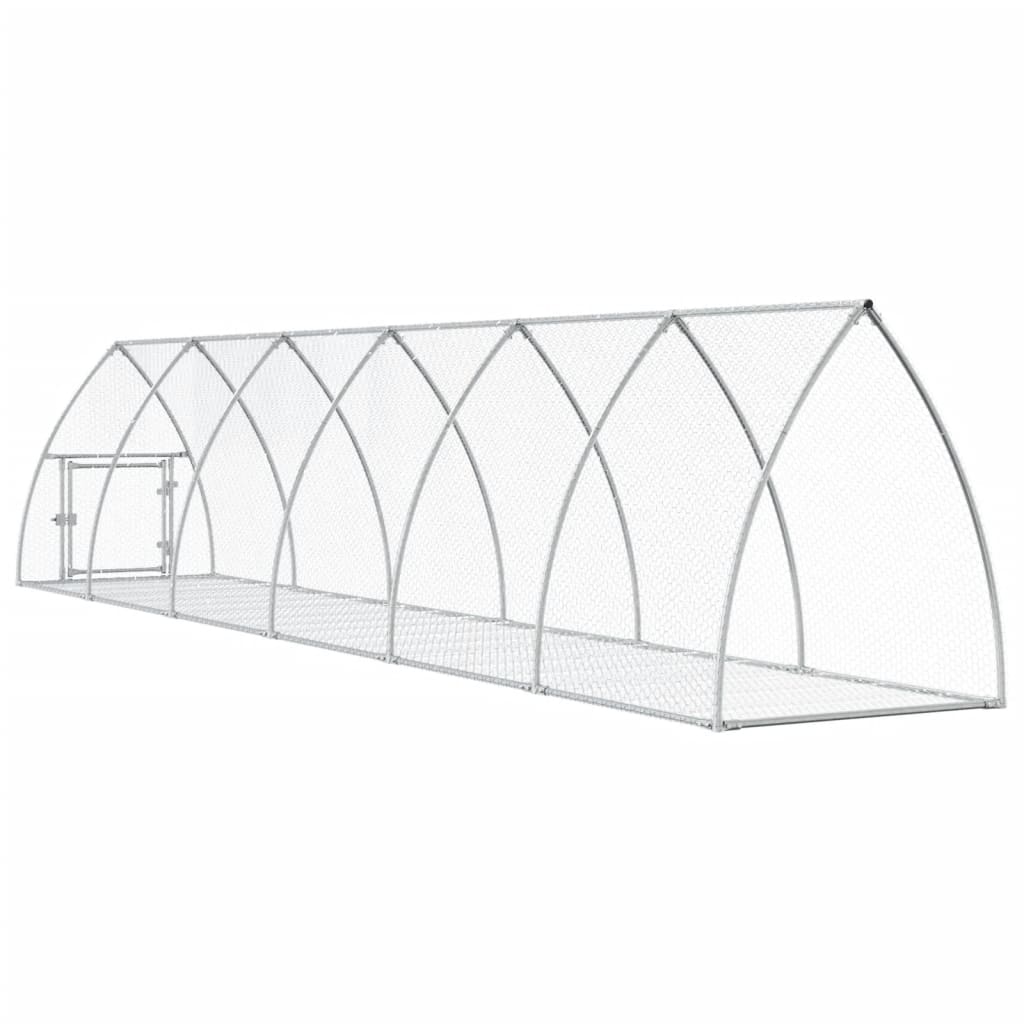 kaninbur 105x600x120 cm galvaniseret stål sølvfarvet