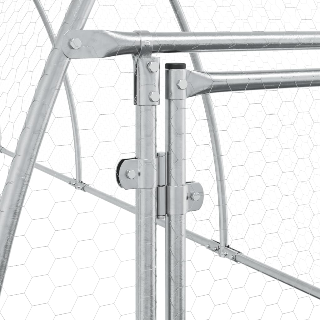 kaninbur 105x600x120 cm galvaniseret stål sølvfarvet