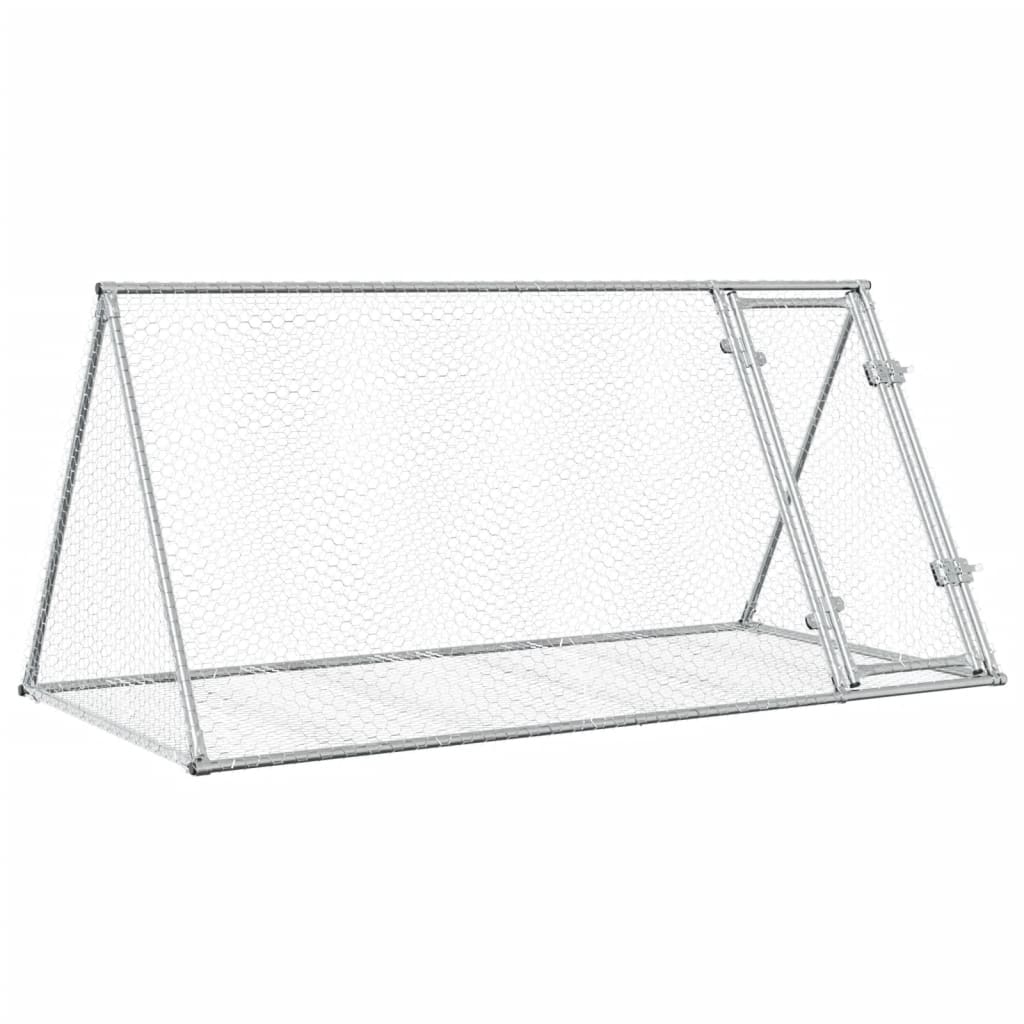 kaninbur 200x105x91 cm galvaniseret stål sølvfarvet