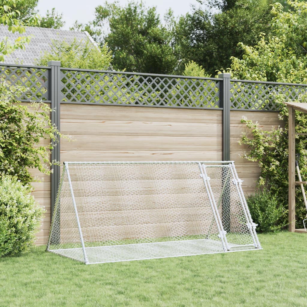 kaninbur 200x105x91 cm galvaniseret stål sølvfarvet
