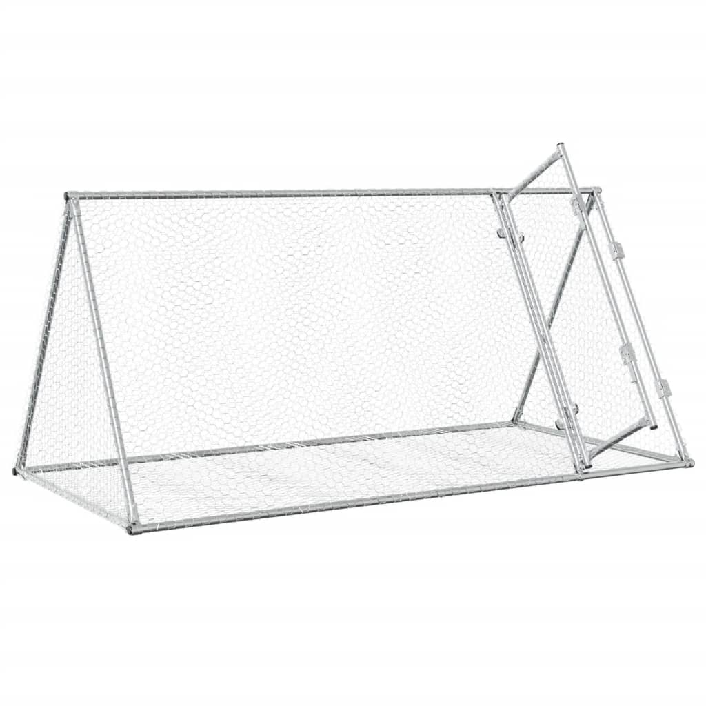 kaninbur 200x105x91 cm galvaniseret stål sølvfarvet