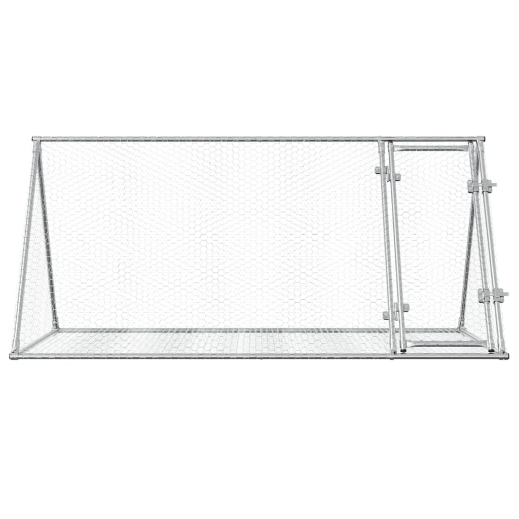 kaninbur 200x105x91 cm galvaniseret stål sølvfarvet