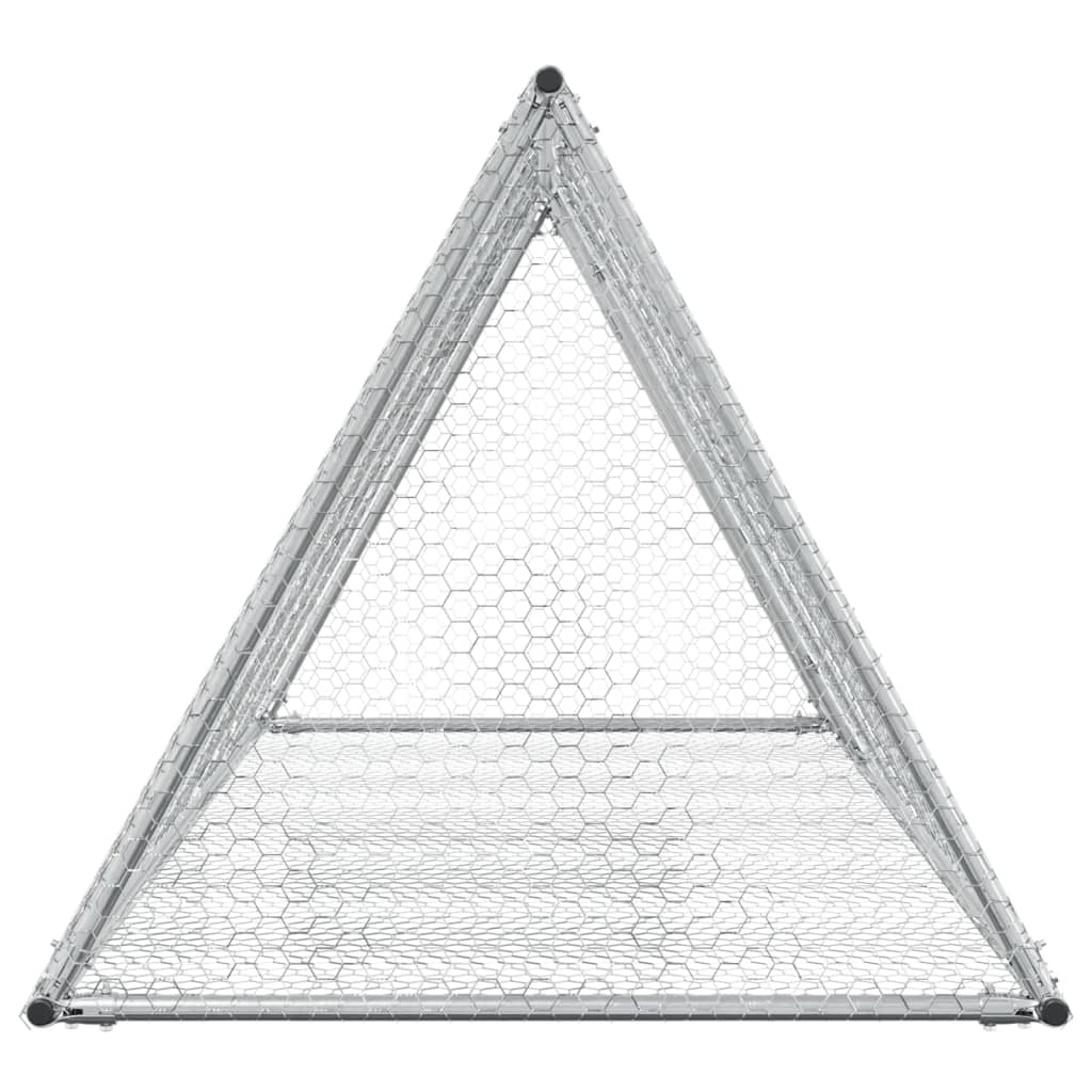 kaninbur 200x105x91 cm galvaniseret stål sølvfarvet