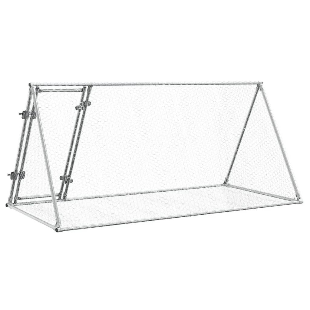 kaninbur 200x105x91 cm galvaniseret stål sølvfarvet