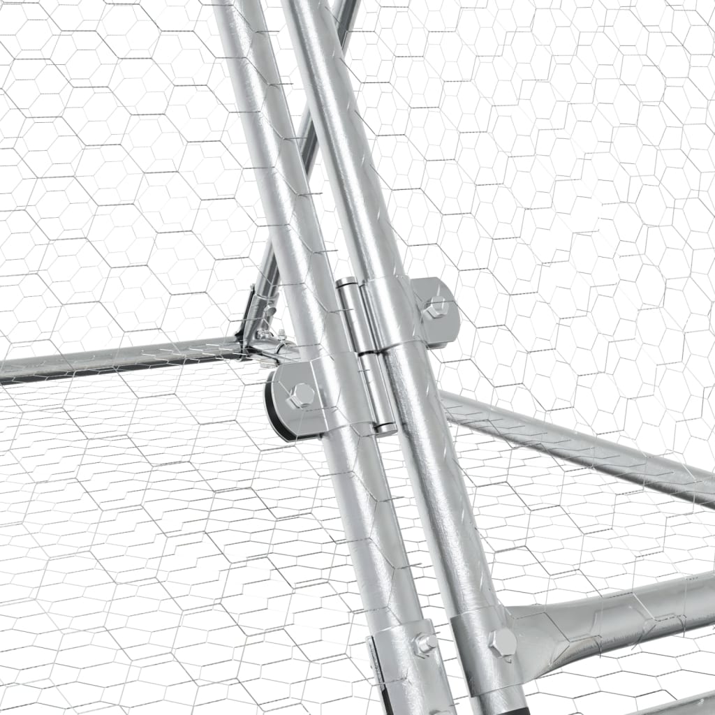 kaninbur 200x105x91 cm galvaniseret stål sølvfarvet