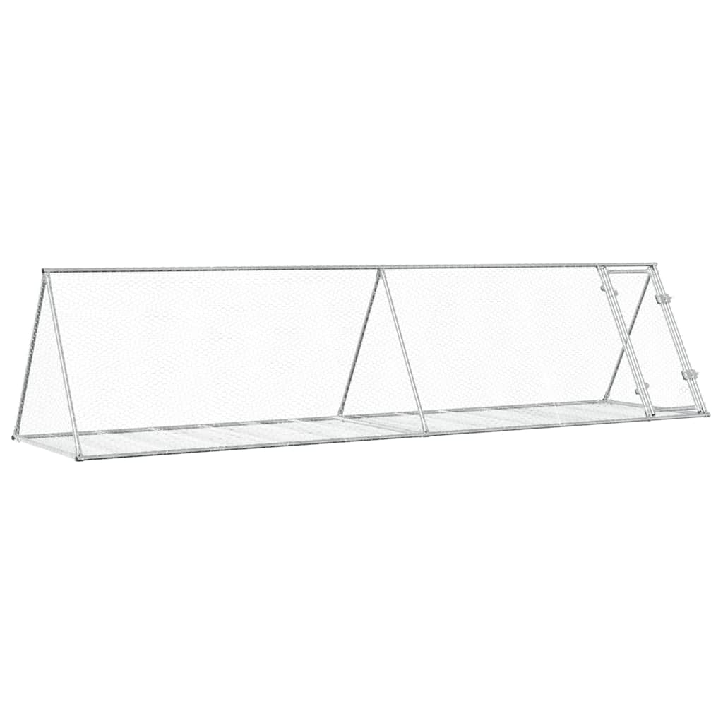 kaninbur 400x105x91 cm galvaniseret stål sølvfarvet