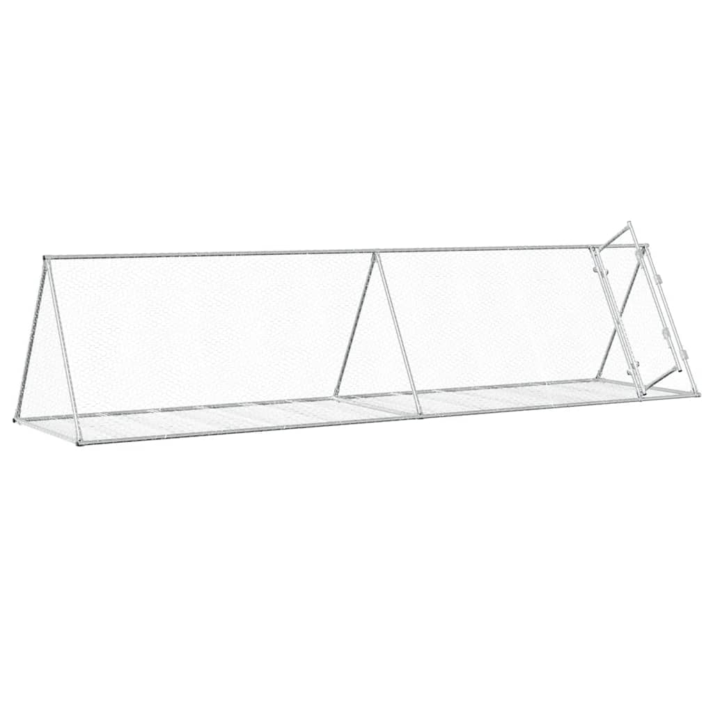 kaninbur 400x105x91 cm galvaniseret stål sølvfarvet