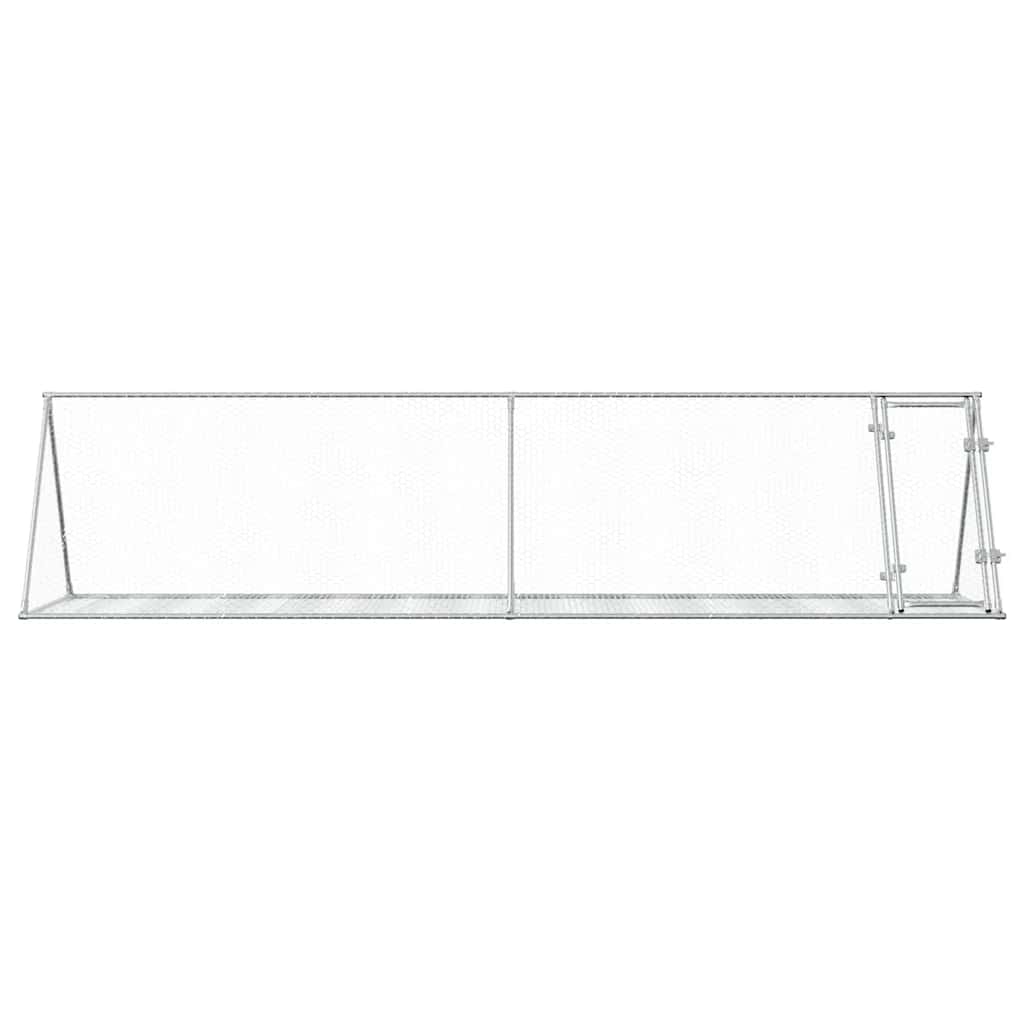 kaninbur 400x105x91 cm galvaniseret stål sølvfarvet