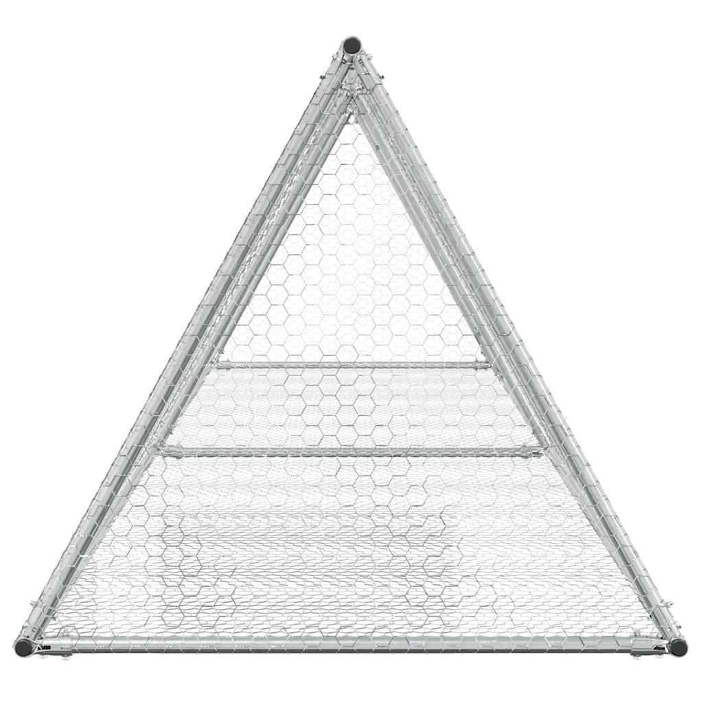 kaninbur 400x105x91 cm galvaniseret stål sølvfarvet