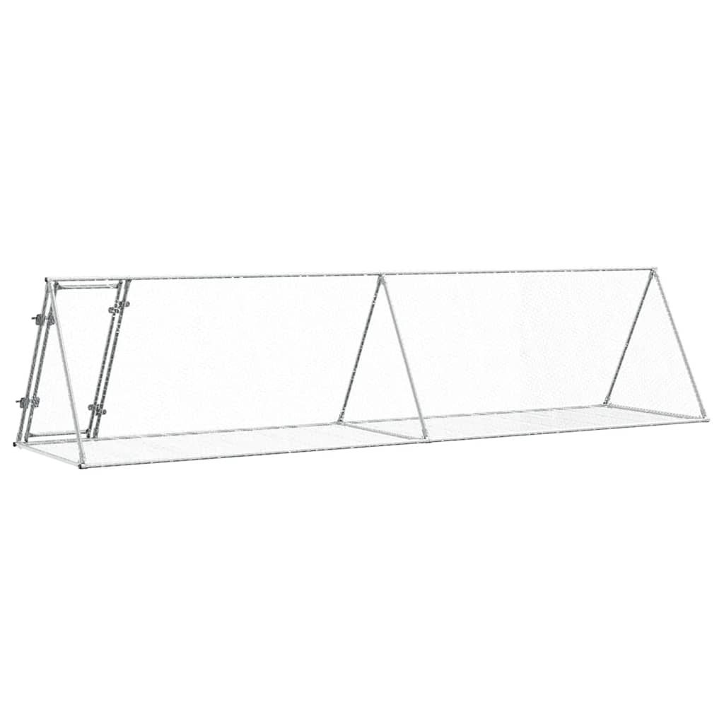 kaninbur 400x105x91 cm galvaniseret stål sølvfarvet