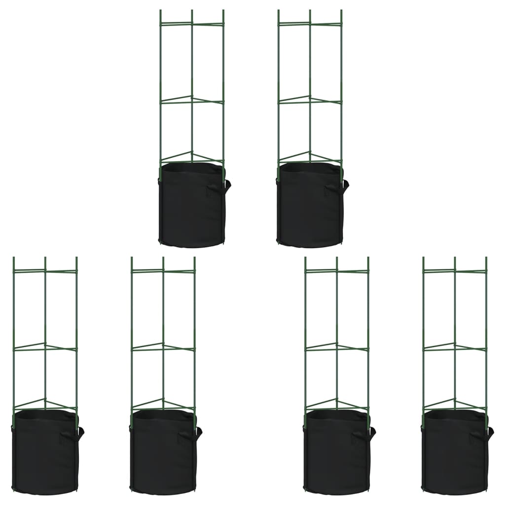 espalierer med planteposer 6 stk. 116 cm stål og PP