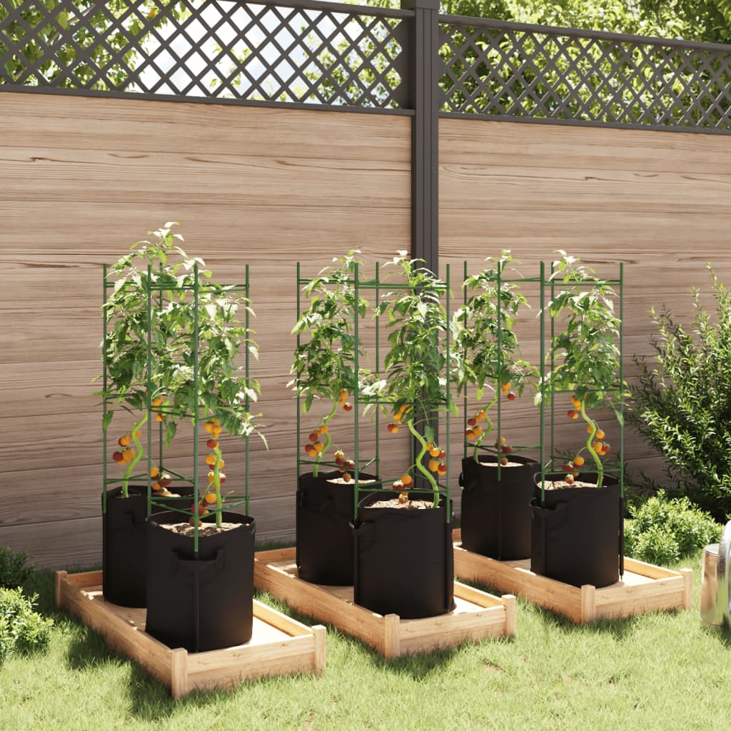 espalierer med planteposer 6 stk. 116 cm stål og PP