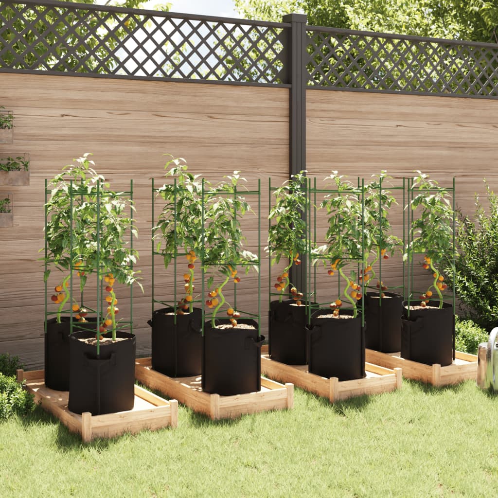 espalierer med planteposer 8 stk. 116 cm stål og PP