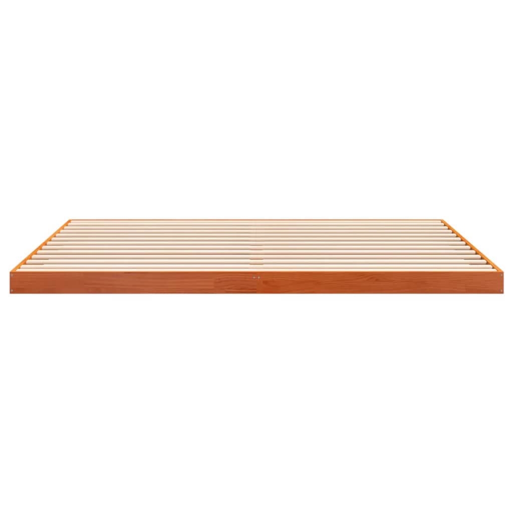 sengeramme 200x200 cm massivt fyrretræ gyldenbrun