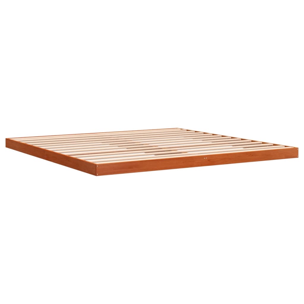 sengeramme 200x200 cm massivt fyrretræ gyldenbrun