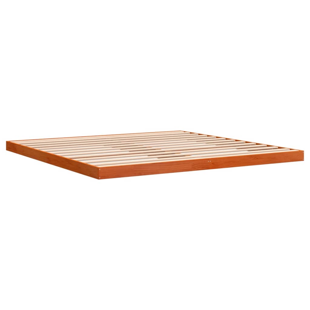 sengeramme 180x200 cm massivt fyrretræ gyldenbrun