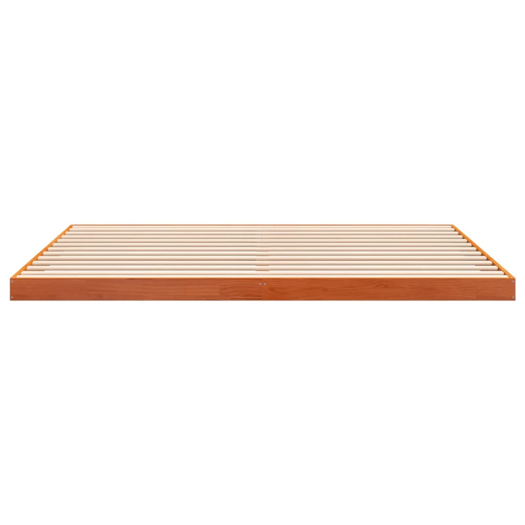 sengeramme 180x200 cm massivt fyrretræ gyldenbrun