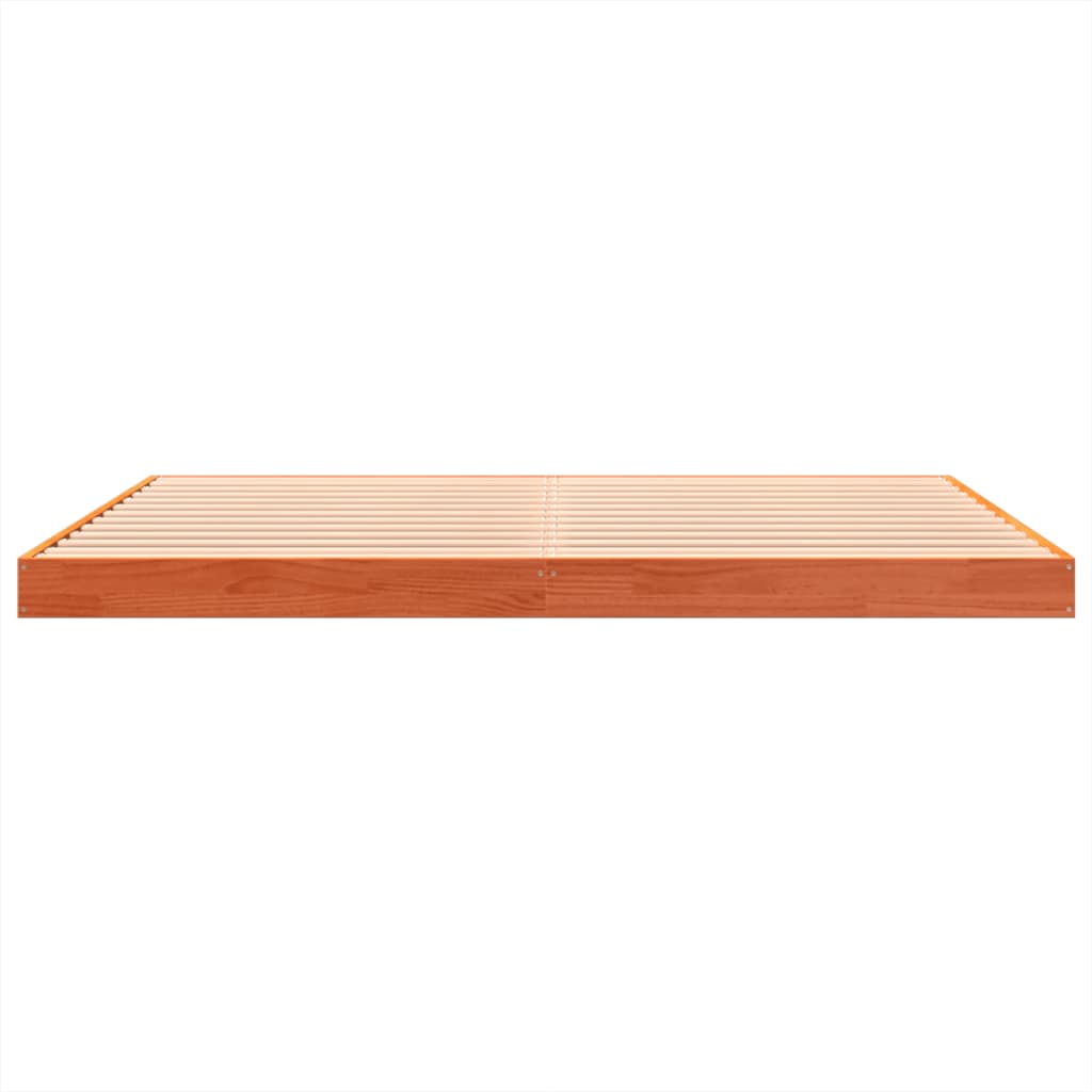 sengeramme 150x200 cm massivt fyrretræ gyldenbrun