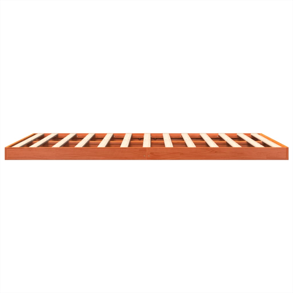 sengeramme 150x200 cm massivt fyrretræ gyldenbrun