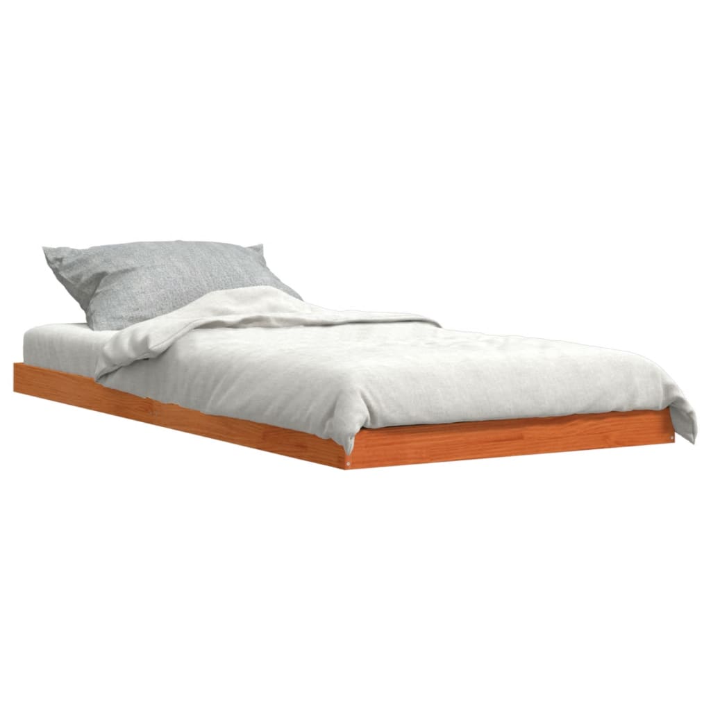 sengeramme 100x200 cm massivt fyrretræ gyldenbrun