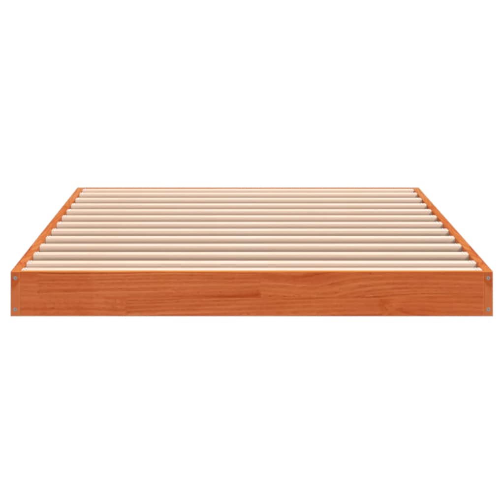 sengeramme 100x200 cm massivt fyrretræ gyldenbrun