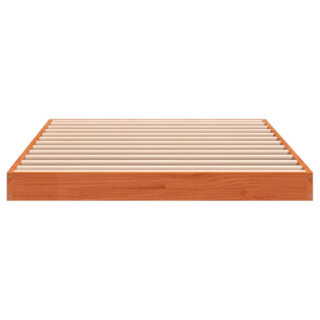 sengeramme 90x200 cm massivt fyrretræ gyldenbrun