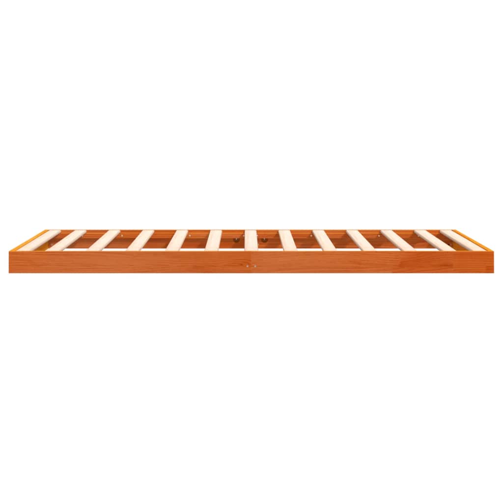 sengeramme 90x200 cm massivt fyrretræ gyldenbrun