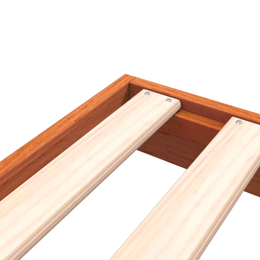 sengeramme 75x190 cm massivt fyrretræ gyldenbrun