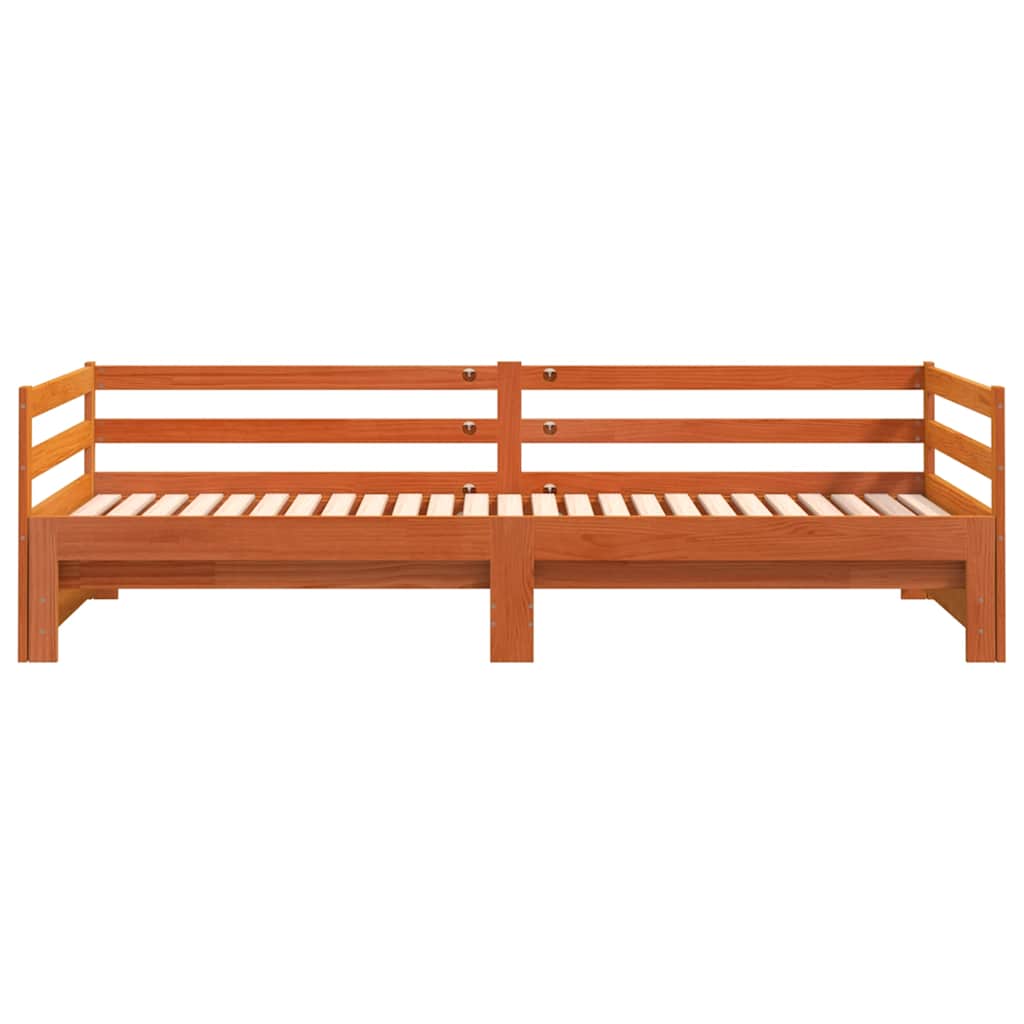 daybed med udtræk 90x200 cm massivt fyrretræ gyldenbrun