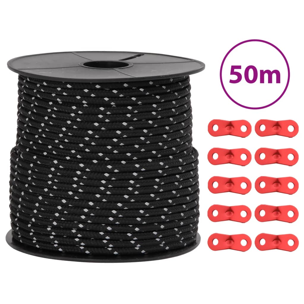 selvlysende bardunline med bardunspænder 50 m 4 mm