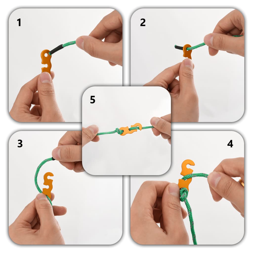 selvlysende bardunliner 8 stk. med bardunspænder 4 m 4 mm