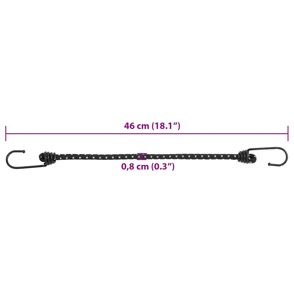 elastiksnore 25 stk. med refleksstriber og kroge 46 cm