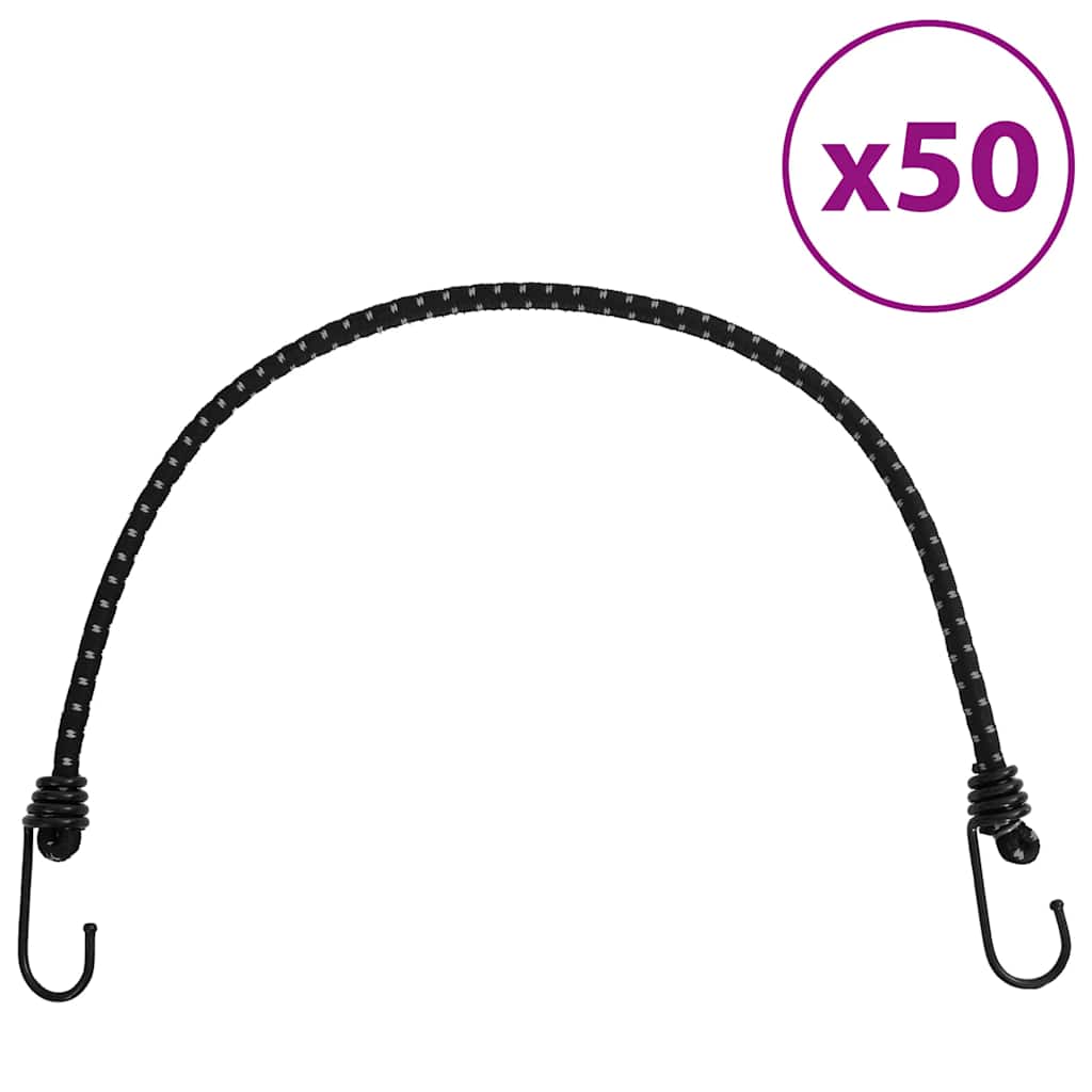 elastiksnore 50 stk. med refleksstriber og kroge 59 cm