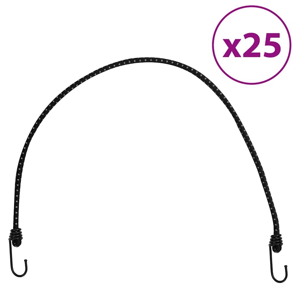 elastiksnore 25 stk. med refleksstriber og kroge 88 cm