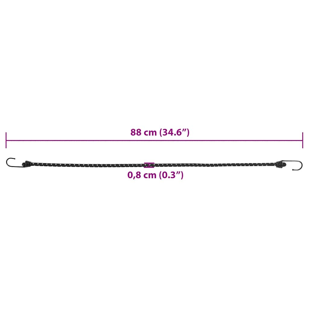 elastiksnore 25 stk. med refleksstriber og kroge 88 cm