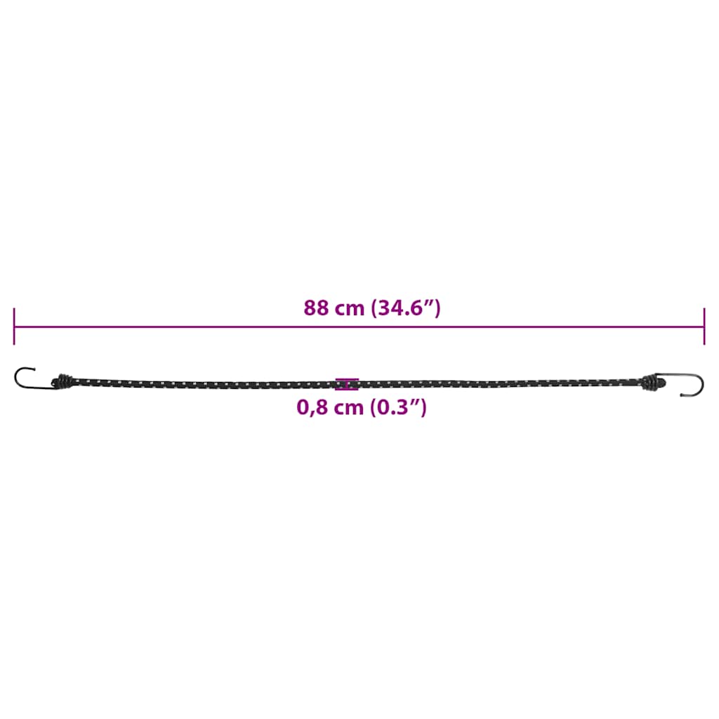 elastiksnore 50 stk. med refleksstriber og kroge 88 cm