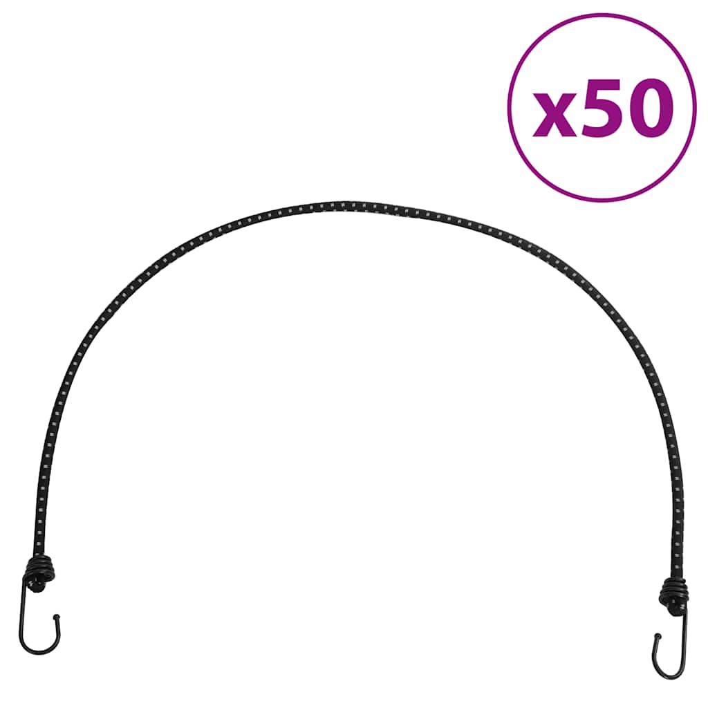 elastiksnore 50 stk. med refleksstriber og kroge 100 cm