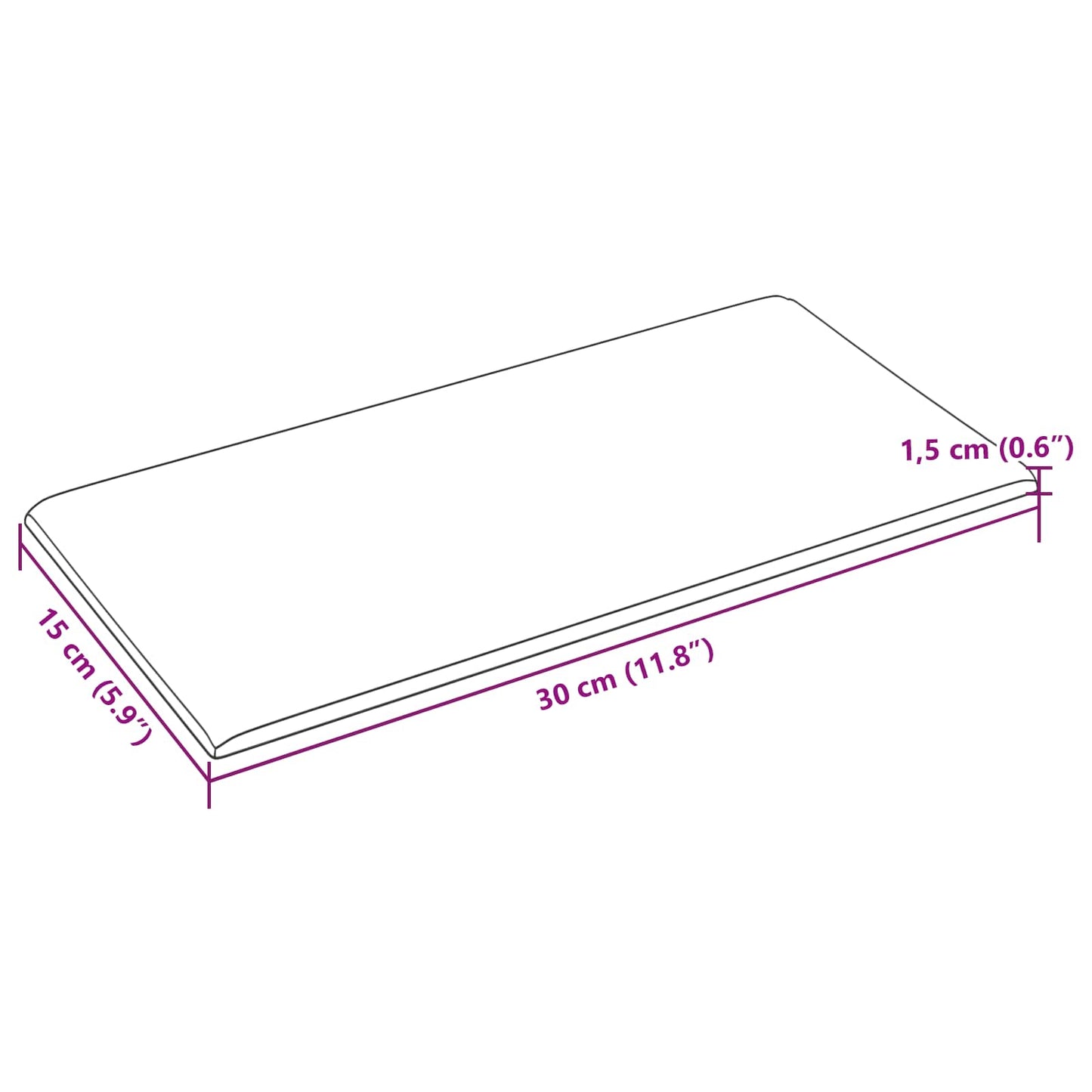 Væghovedgærde 12 stk. 30 x 15 cm Creme Stof