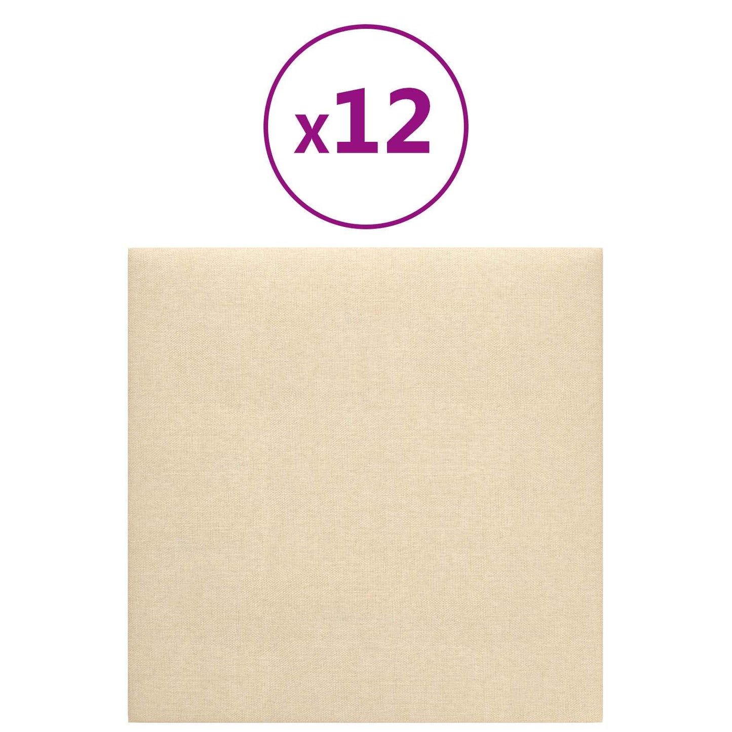 Væghovedgærde 12 stk. 30 x 30 cm Creme Stof