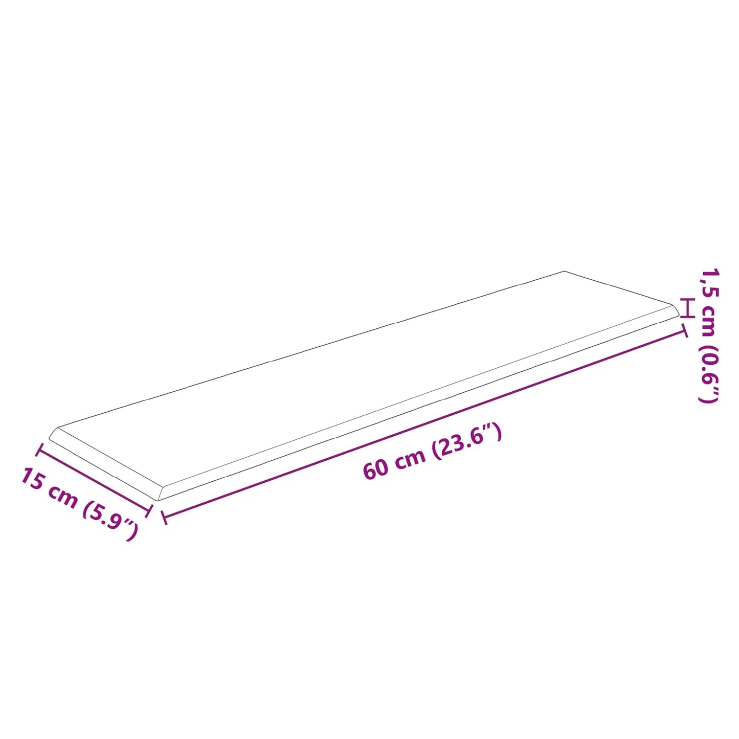Væghovedgærde 12 stk. 60 x 15 cm Creme Stof
