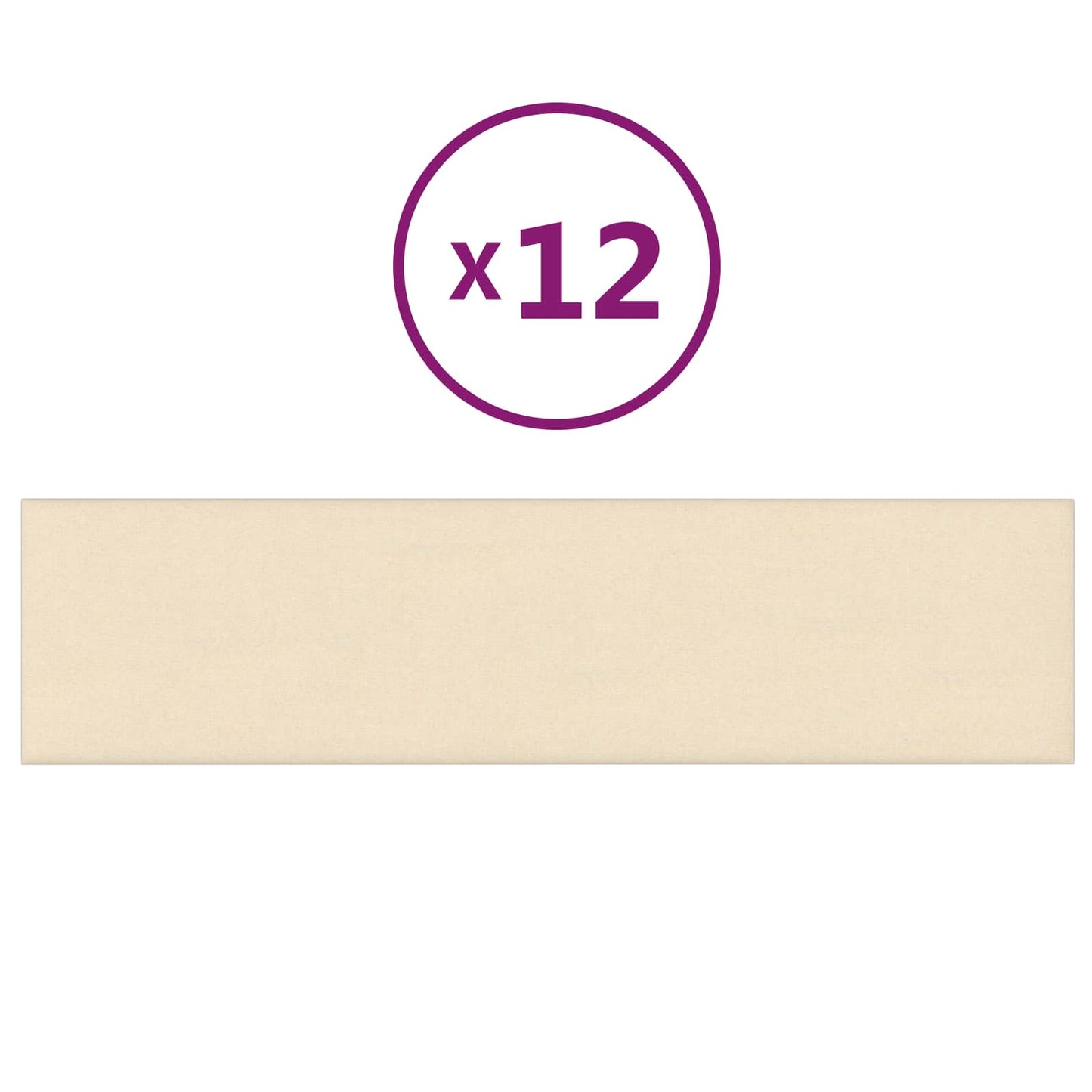 Væghovedgærde 12 stk. 60 x 15 cm Creme Stof