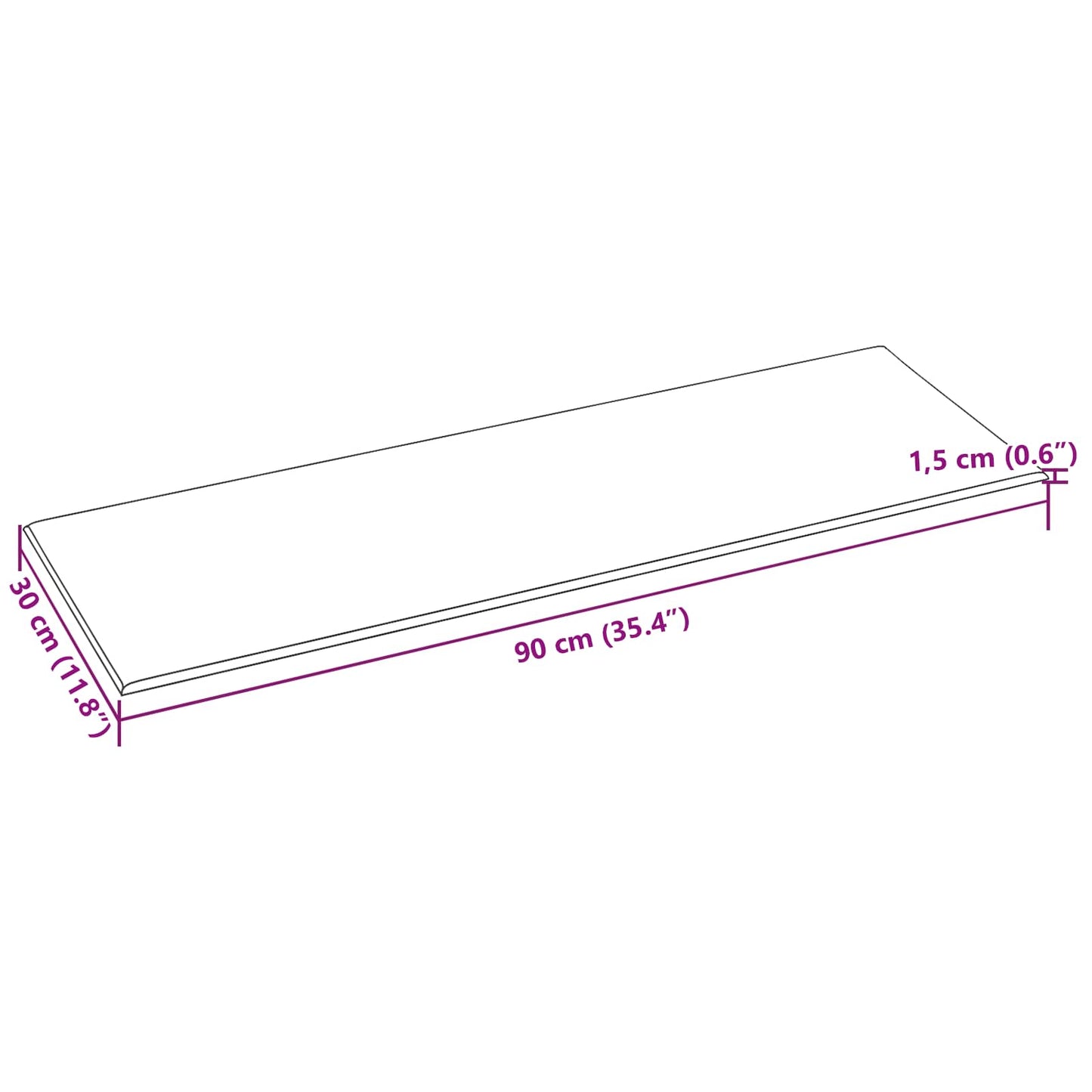 Væghovedgærde 12 stk. 90 x 30 cm Sort Stof