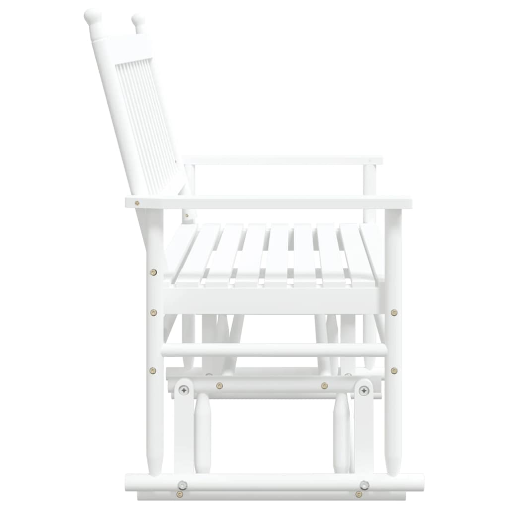 gyngebænk 118x70x104,5 cm massivt poppeltræ hvid