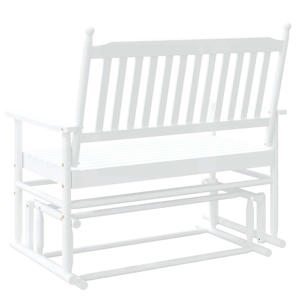 gyngebænk 118x70x104,5 cm massivt poppeltræ hvid