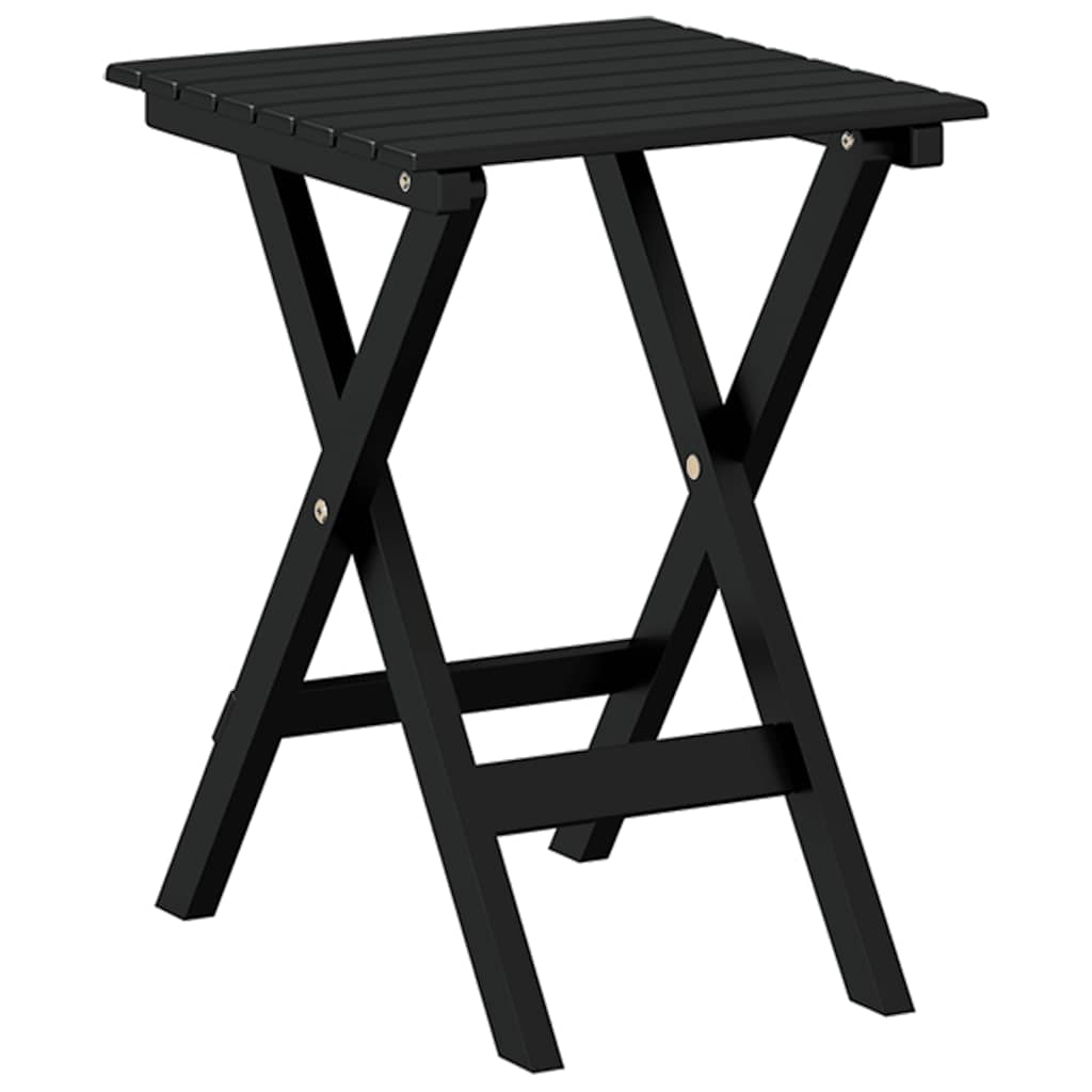 sidebord foldbart massivt poppeltræ sort
